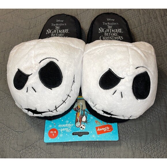 Disney The Nightmare Before Christmas Jack Skellington Plush Slippers Size L - Picture 1 of 6